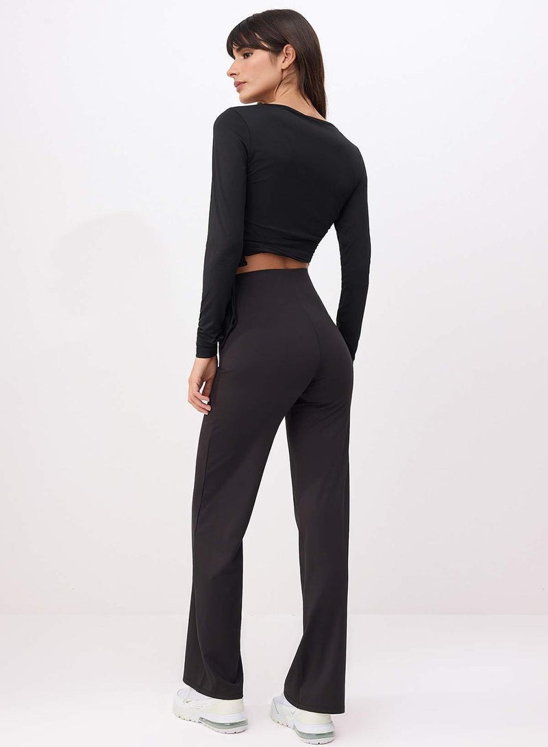trendyol Black Diver/ Scuba Fabric Waist Shaping / Sculpting Sports Knitted Sweatpants - Image 4