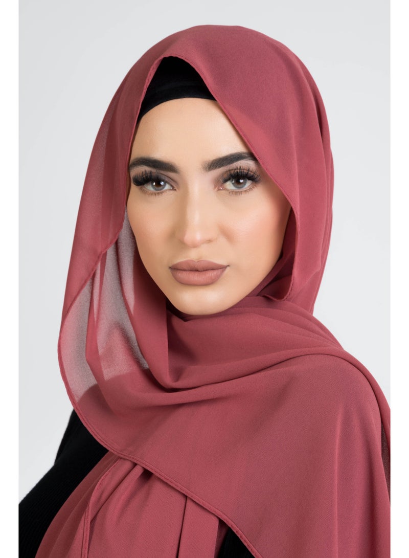 طقم حجاب شيفون فاخر من BLOOM – 4 قطع للنساء | ناعم، خفيف الوزن، وقابل للتنفس بالألوان: الأبيض، البني الشوكولاتة، البيج النيود، وسيينا - Image 3