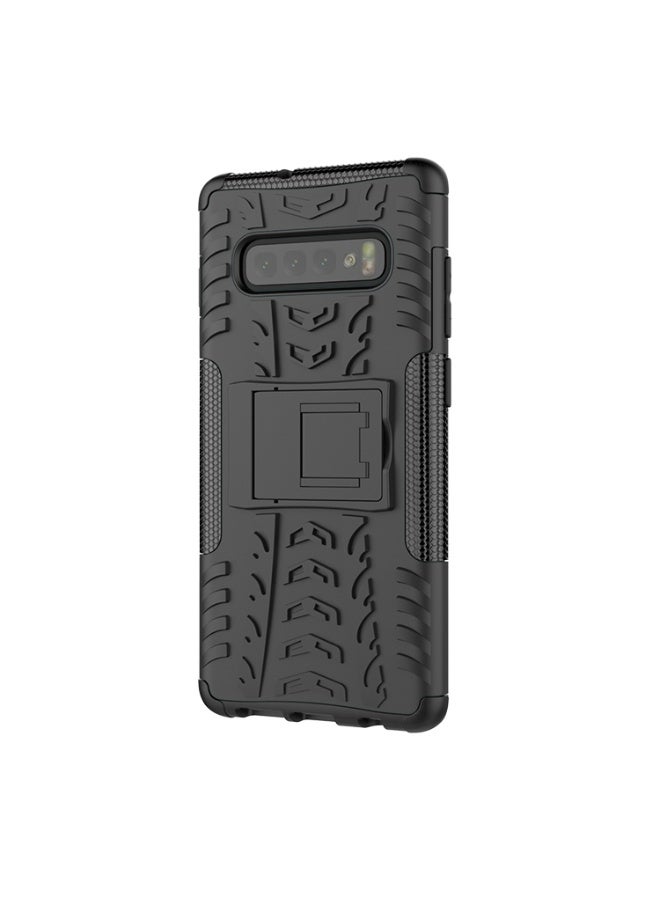 Case Cover Shock resistant  Kickstand TPU + PC Compatible with  Samsung Galaxy S10 Plus (Black) - Image 2