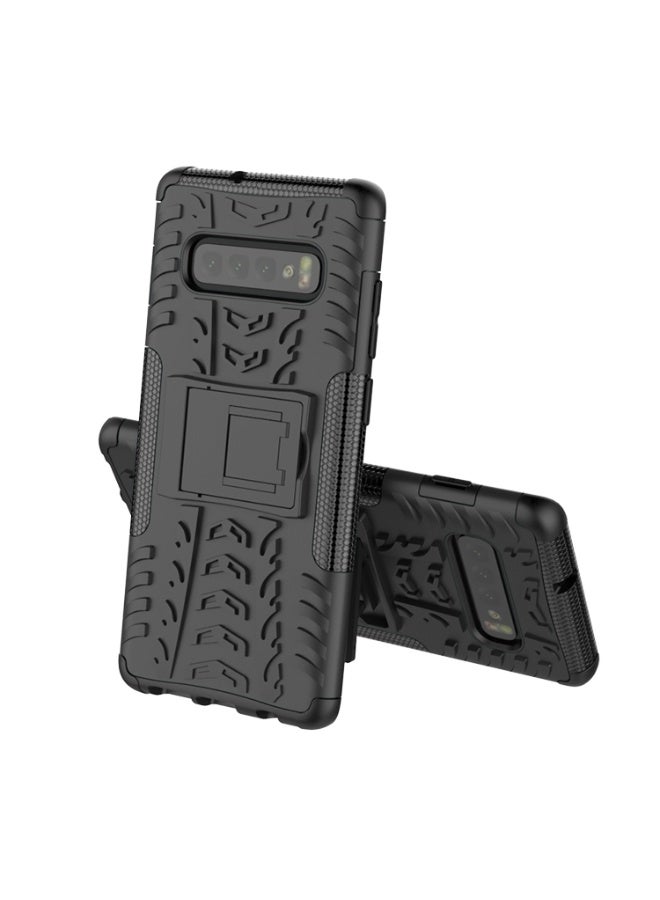 Case Cover Shock resistant  Kickstand TPU + PC Compatible with  Samsung Galaxy S10 Plus (Black) - Image 5
