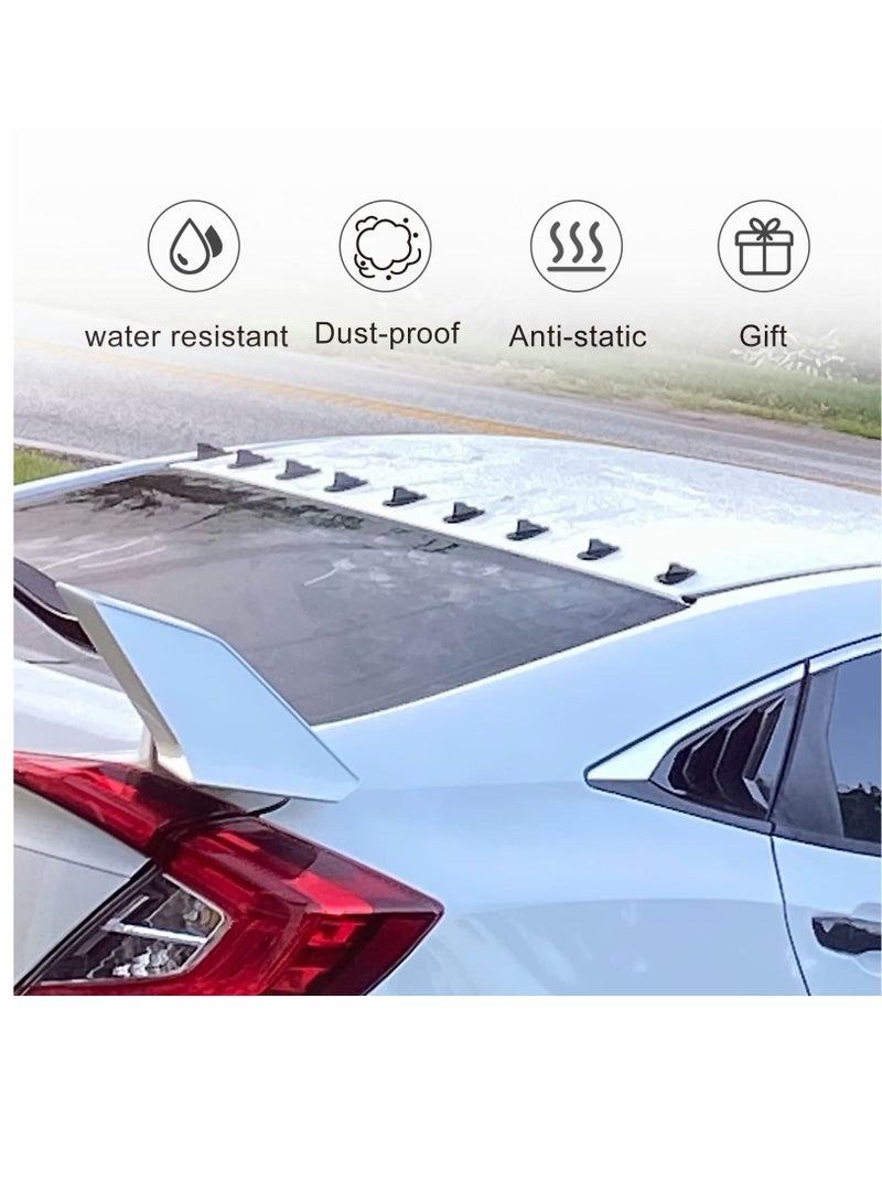 واي آند دي Diffuser Shark Fin Kit Compatible with Spoiler Roof Wing Air Vortex Generator Car Exterior Accessories Carbon Fiber Black (10 PCS) - Image 5