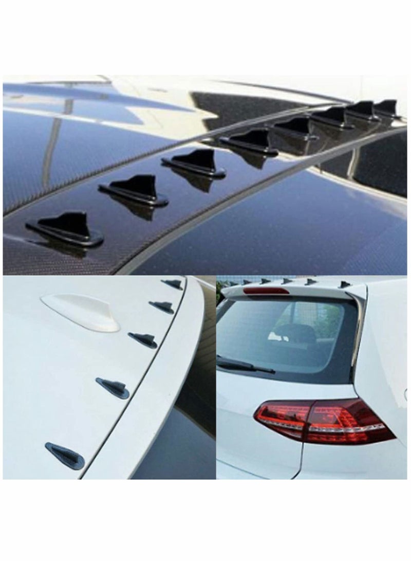 واي آند دي Diffuser Shark Fin Kit Compatible with Spoiler Roof Wing Air Vortex Generator Car Exterior Accessories Carbon Fiber Black (10 PCS) - Image 4