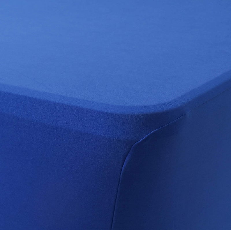 Obstal Obstal 4Ft Stretch Spandex Table Cover for Standard Folding Tables - 2 Pack Universal Rectangular Fitted Tablecloth for Party  Banquet  Events  Trade Show (Royal Blue  48L x 24W x 30H Inches)  - Image 3
