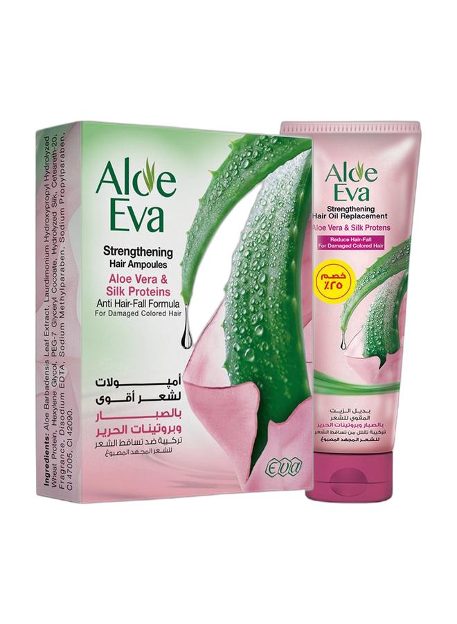 Aloe Eva Strengthening Hair Oil Replacement 250 Ml +  Hair Ampoules With Aloe Vera & Silk Proteins (4 X 15 Ml) - Image 1