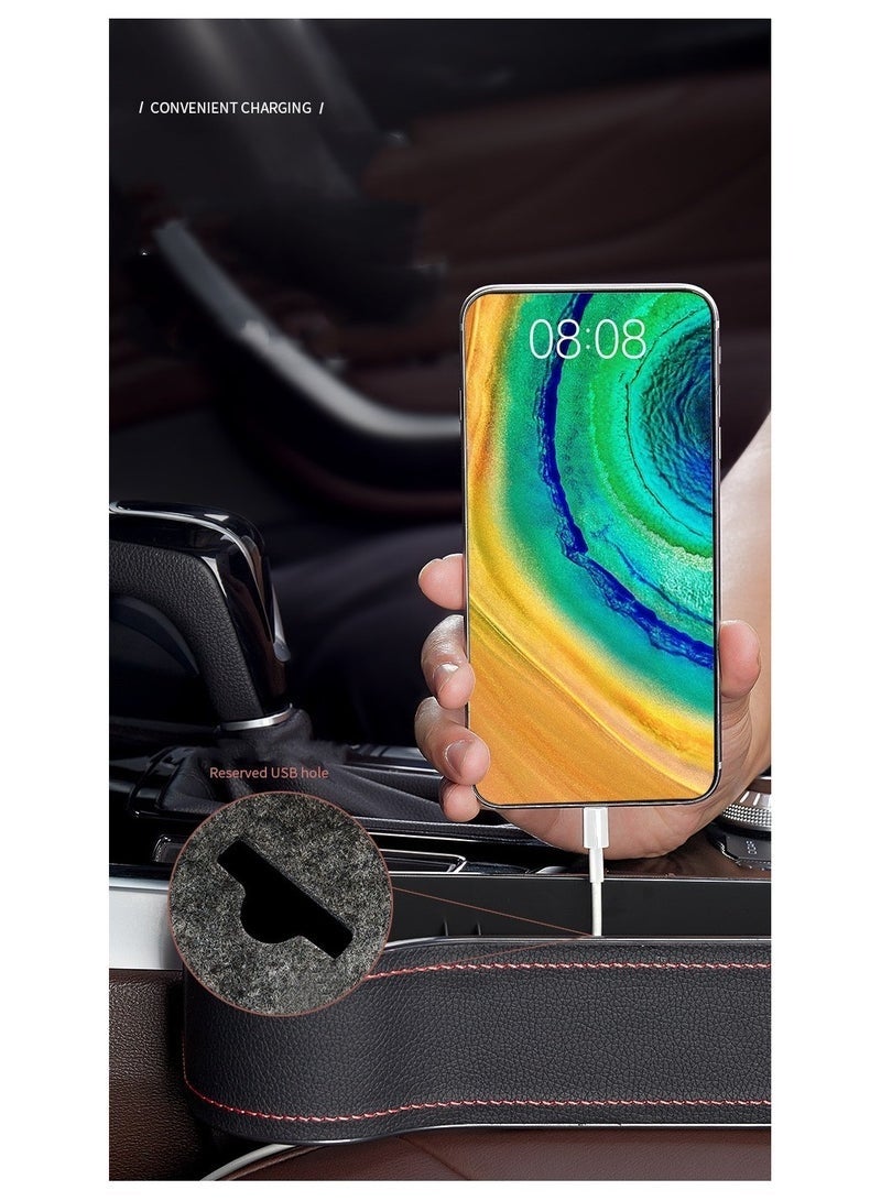 KENSON Car seat gap storage box multi-function gap storage box car supplies car built-in bag storage boxCar Seat Gap Filler, Multifunctional Car Seat Organizer with Cup Holder, Car Console Side Organizer for Cellphones, Wallets, Keys, Coin, Cards, Sunglasses, Driver SidePack of 2 - Black - Image 2