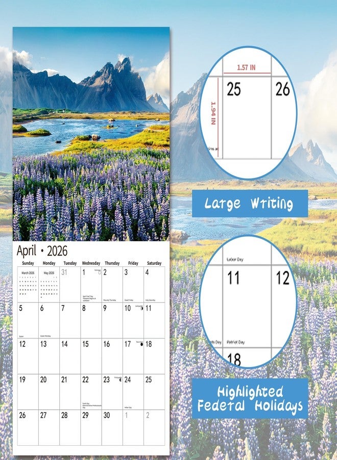 windrio 2026 Wall Calendar,Calendar 2026, January 2026 - December 2026, Wall Calendar Brilliant Seasons, 12" x 24" Opened,Full Page Months Thick & Sturdy Paper for Gift Perfect Calendar Organizing & Planning - Image 4