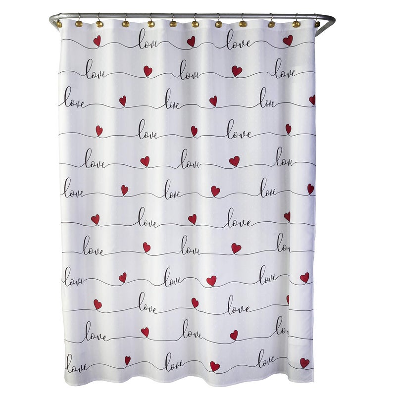 SKL Home by Saturday Knight Ltd Valentines Day Love Script Shower Curtain Multicolored 70x72