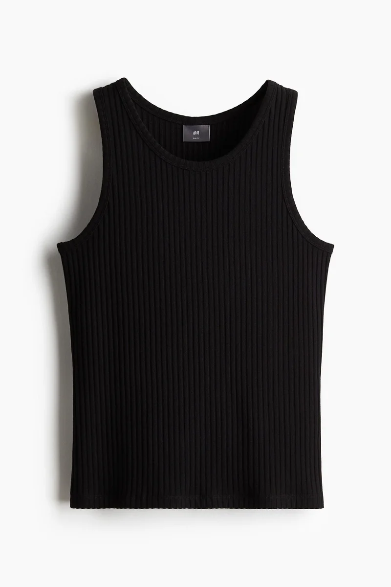 H&M Slim Fit Wide-Ribbed Vest Top