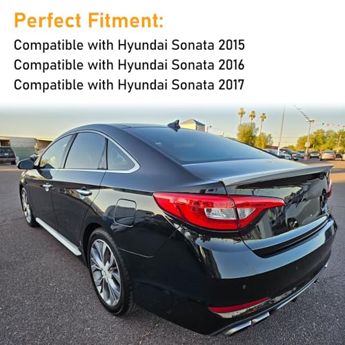 Abodvu Compatible with Hyundai Sonata Rear Bumper Reflector 2015-2017,Left Driver & Right Passenger Side Rear Bumper Red Marker Trim,7th Gen Sonata Back Reflector Light W/O Bulb Replacement(1Pair) - Image 2