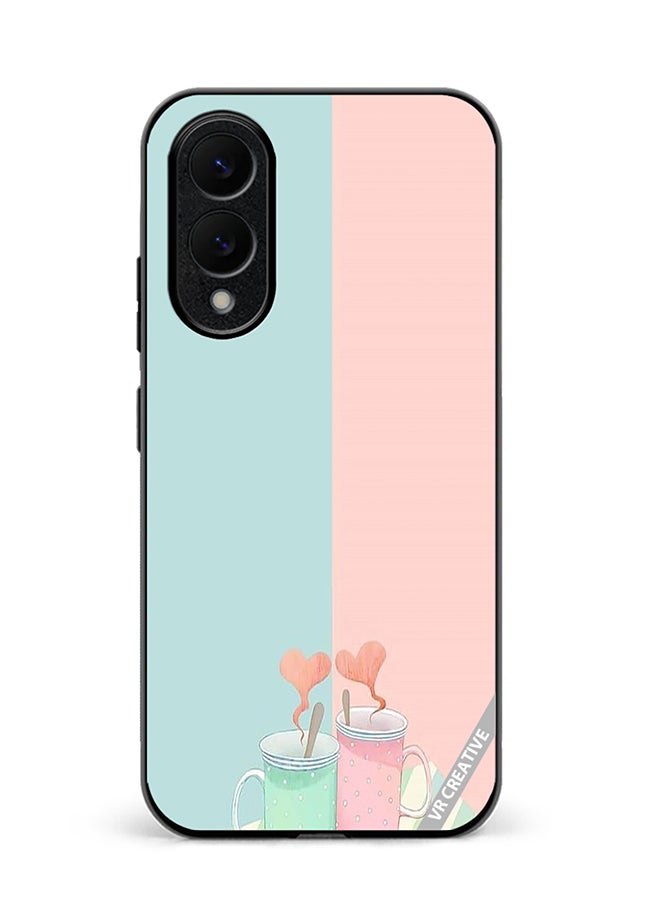 VR CREATIVE Protective Case Cover For Samsung Galaxy S25 Edge Coffee With Love Design Multicolour