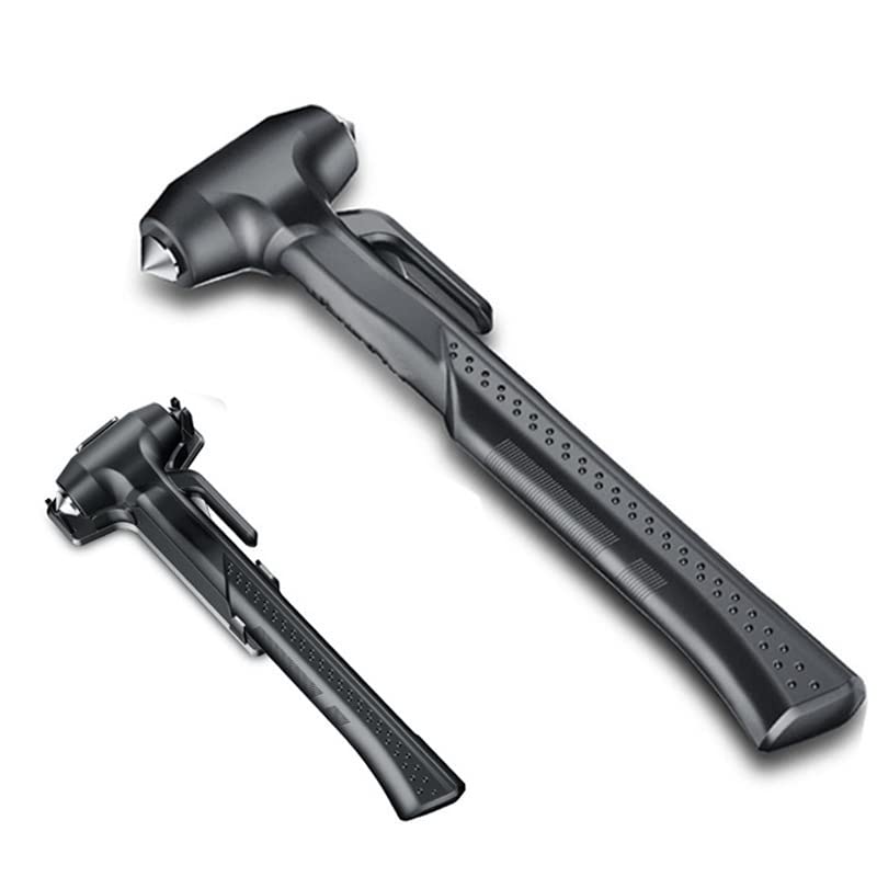 SYGA Emergency Window Breaking Tool with Long Handle, Escape LifeSaving Hammer Car Safety Hammer for Large Car, Bus - Black - Image 2