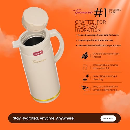 Trueware Jupiter Inner Steel Thermoware 1500 ML Hot & Cold Flask Jug, BPA Free, Leak Proof, Ideal for Tea, Coffee, Water, Hot Beverages - Image 4
