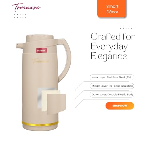 Trueware Jupiter Inner Steel Thermoware 1500 ML Hot & Cold Flask Jug, BPA Free, Leak Proof, Ideal for Tea, Coffee, Water, Hot Beverages - Image 5