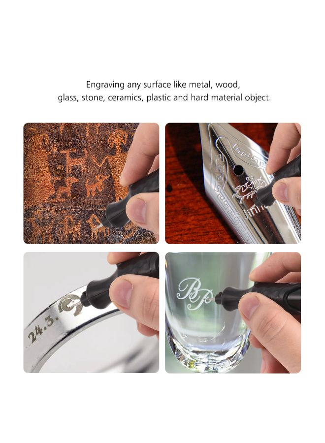 إسكدنيا قلم حفر كهربائي لاسلكي صغير أسود - Image 2