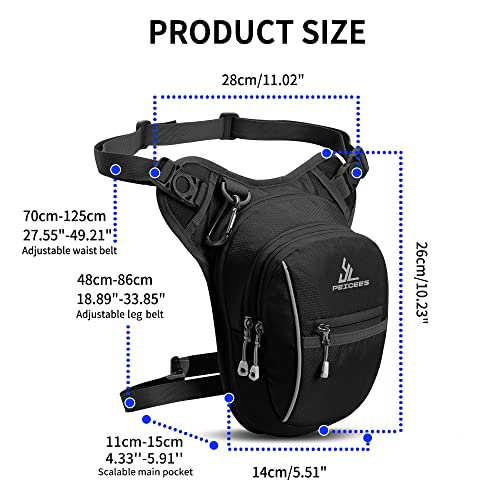 Peicees Leg Bag for Men Fanny Packs Women Men Outdoor Thigh Bags Motorcycle Ride Crossbody Backpack - Image 5