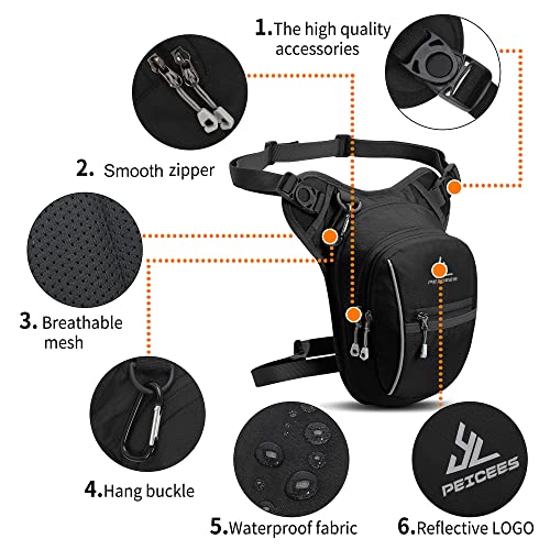 Peicees Leg Bag for Men Fanny Packs Women Men Outdoor Thigh Bags Motorcycle Ride Crossbody Backpack - Image 3