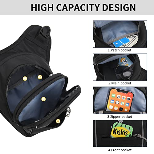 Peicees Leg Bag for Men Fanny Packs Women Men Outdoor Thigh Bags Motorcycle Ride Crossbody Backpack - Image 4