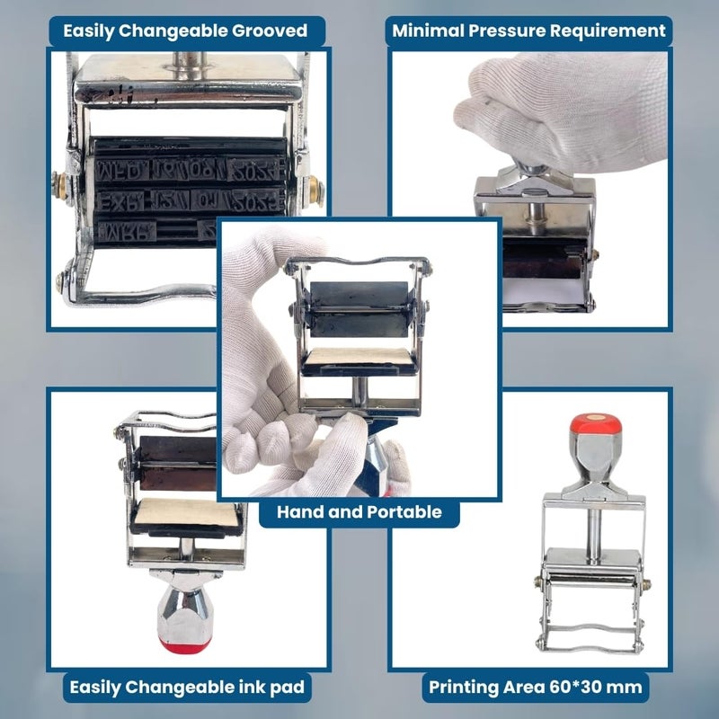Smartpack Hand Batch Coding Machine for Batch No. MFG. MRP. EXP. Date Coding | Handheld Printing Machine on Plastic, Paper Pouches, Cartoon Boxes and Kraft Papers | Size 3 MM - Image 3