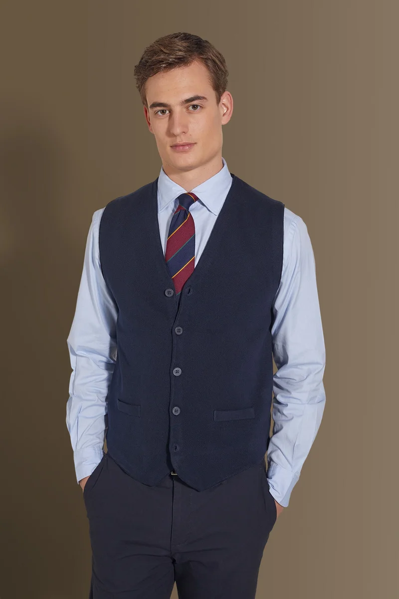 Single breasted jacket solid colour - DK Blue
