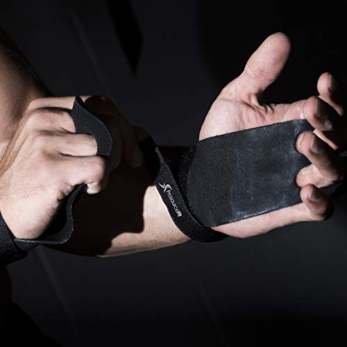 ProsourceFit Gymnastics Hand Grips PU Leather Pair for Pull-Ups, Weight Lifting and Kettlebell Exercises, S-M - Image 4