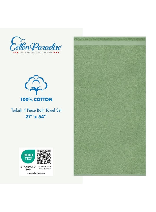 Cotton Paradise Cotton Paradise 100% Cotton 4 Piece Bath Towels for Bathroom  - Image 4