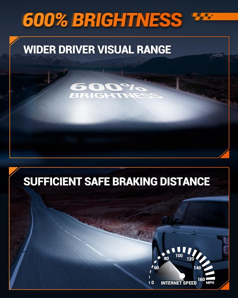 SEALIGHT 5202 LED Fog Light Bulbs, 10000LM Strong Penetration 5202 5201 PS19W PS24W Fog Lights LED Bulbs 600% Brightness Upgrade 6500K Cool White, 1:1 Size Plug-and-Play for Trucks Cars, Pack of 2 - Image 2