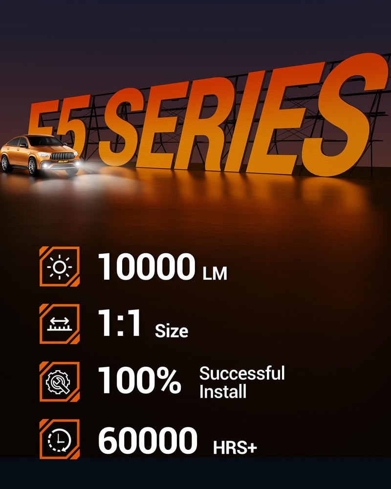 SEALIGHT 5202 LED Fog Light Bulbs, 10000LM Strong Penetration 5202 5201 PS19W PS24W Fog Lights LED Bulbs 600% Brightness Upgrade 6500K Cool White, 1:1 Size Plug-and-Play for Trucks Cars, Pack of 2 - Image 5