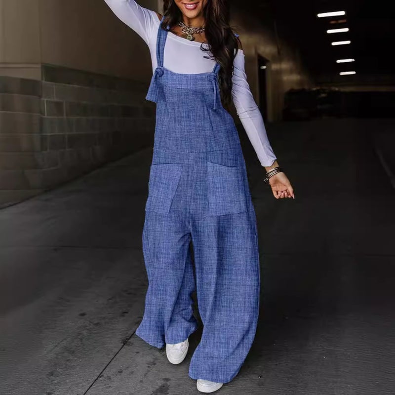 2023 Wish Independent Station New Autumn Printed Waist Strap Suspender Trousers For Women - Image 3