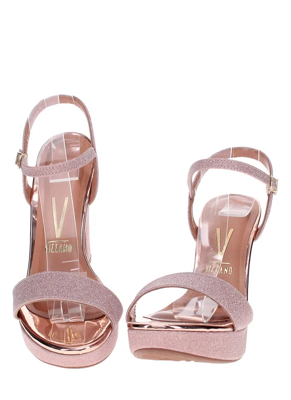 VIZZANO Vizzano Ladies High Heel Sandals Rose Gold | Made In Brazil
