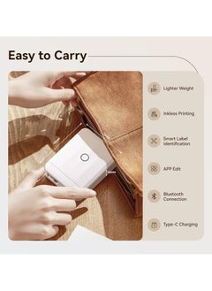 NIIMBOT D110 Upgraded Version Mini Label Maker Machine D110-M Label Printer with 15mm Printing Width, Portable Bluetooth Thermal Printer, Sticker Maker with Multiple Templates, with 1 Roll 12*40mm White Tape for Office Organization Home Kitchen School, White  - Image 2