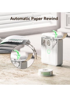NIIMBOT D110 Upgraded Version Mini Label Maker Machine D110-M Label Printer with 15mm Printing Width, Portable Bluetooth Thermal Printer, Sticker Maker with Multiple Templates, with 1 Roll 12*40mm White Tape for Office Organization Home Kitchen School, White  - Image 4