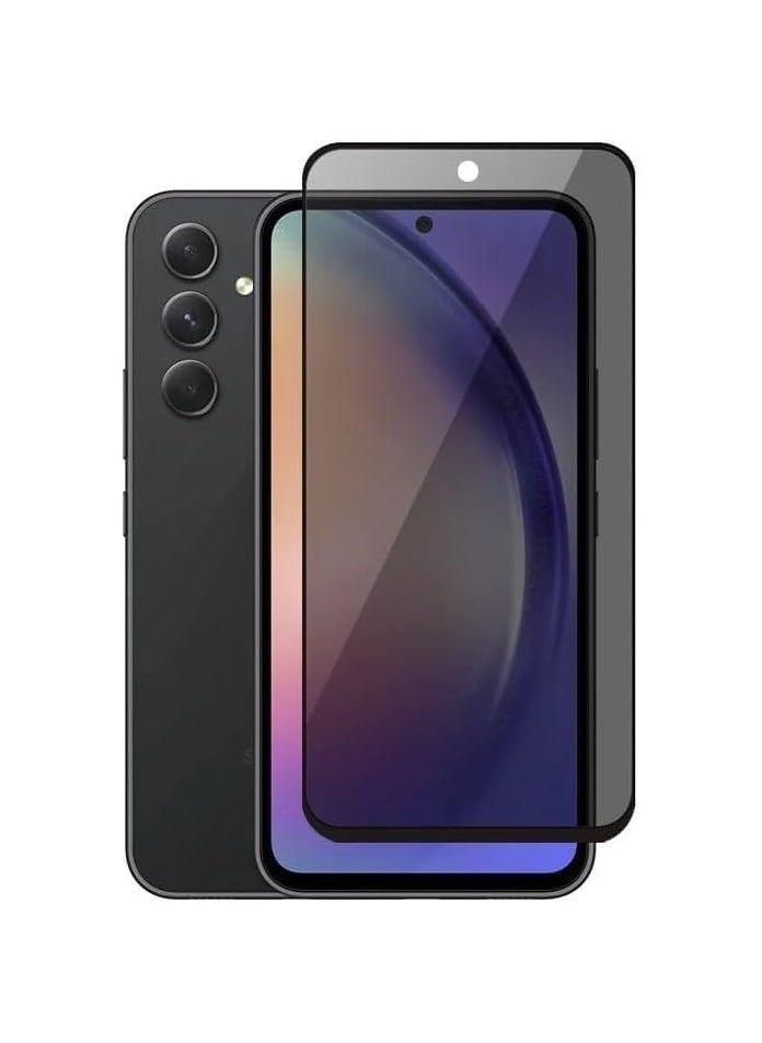 Muzz واقي شاشة لهاتف Samsung Galaxy M55، زجاج مقوى منحني ثلاثي الأبعاد مضاد للتجسس 9H، واقي شاشة بتغطية كاملة ومضاد لبصمات الأصابع لهاتف Samsung Galaxy M55 5G (خصوصية 5D)  - Image 1