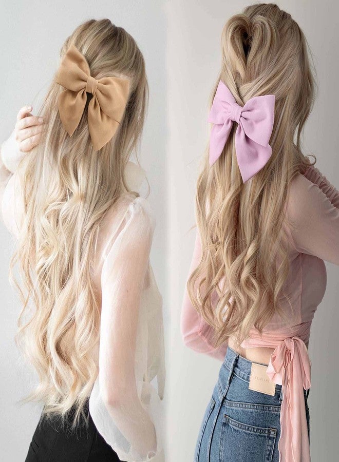 TOKUFAGU Hair Bow, 10 PCS Big Hair Clips for Women Girls, 8 Inch Hair Bows with Metal Clip, French Style Barrette, 10 Colors (Black) - Image 3