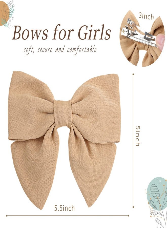 TOKUFAGU Hair Bow, 10 PCS Big Hair Clips for Women Girls, 8 Inch Hair Bows with Metal Clip, French Style Barrette, 10 Colors (Black) - Image 2