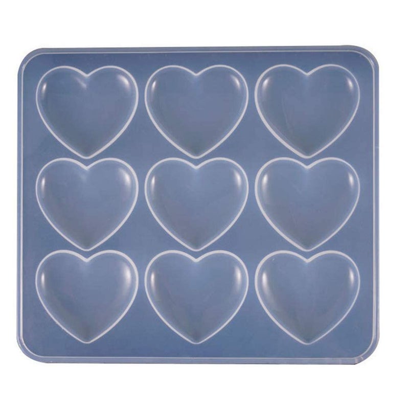 Eoast Heart Shape Multipurpose Epoxy Silicone Mould 9 Cavity 52 x 42cm Resin Love Heart Shape Beads Making DIY Craft - Image 5