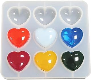 Eoast Heart Shape Multipurpose Epoxy Silicone Mould 9 Cavity 52 x 42cm Resin Love Heart Shape Beads Making DIY Craft - Image 1