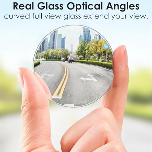 OTO2EYE Car Glass Mirror Blind Spot, 360° Mirror, Rear View Convex Mirror, Parking Mirror For Car Mirror Accessories Frameless Suitable All Cars and Bikes (Round 2-Pcs) - Image 2