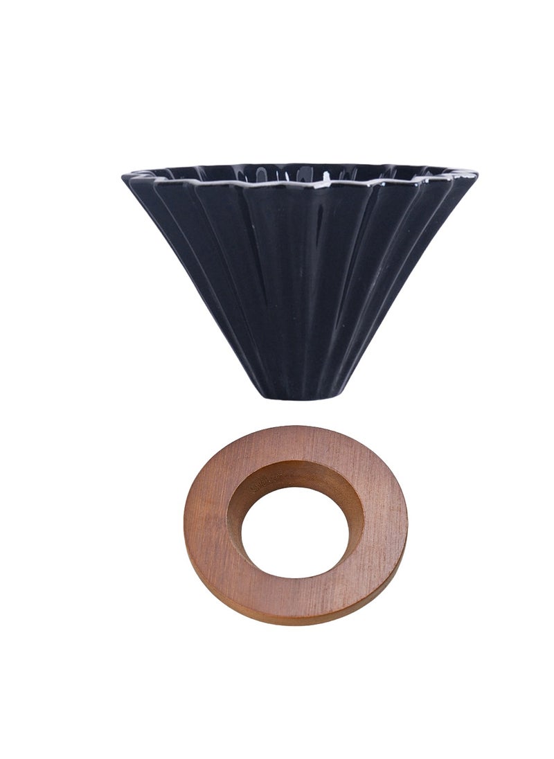 EqiEch V60 Ceramic Coffee Dripper Origami Style Cone Coffee Filter Reusable Pour Over  Coffee Dripper for Home Office Restaurants 1 To 4 Cups  - Image 1
