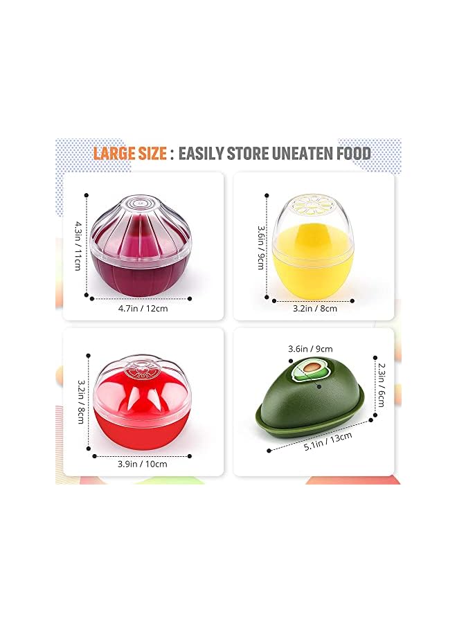 PROMASS Pieces Silicone Fruit and Vegetable Shaped Savers, Storage Containers for Fridge, Avocado Lemon Tomato and Onion Keeper, BPA Free Food Saver, Holder, Refrigerator Vegetable Crisper - Image 3