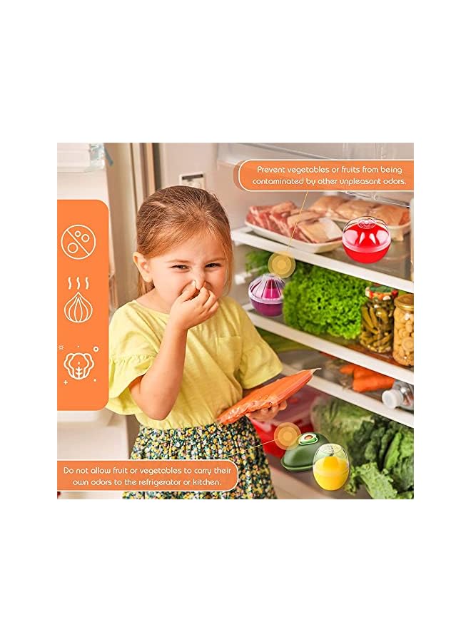 PROMASS Pieces Silicone Fruit and Vegetable Shaped Savers, Storage Containers for Fridge, Avocado Lemon Tomato and Onion Keeper, BPA Free Food Saver, Holder, Refrigerator Vegetable Crisper - Image 5