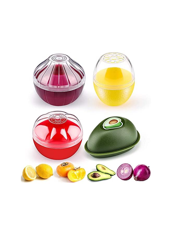 PROMASS Pieces Silicone Fruit and Vegetable Shaped Savers, Storage Containers for Fridge, Avocado Lemon Tomato and Onion Keeper, BPA Free Food Saver, Holder, Refrigerator Vegetable Crisper - Image 2