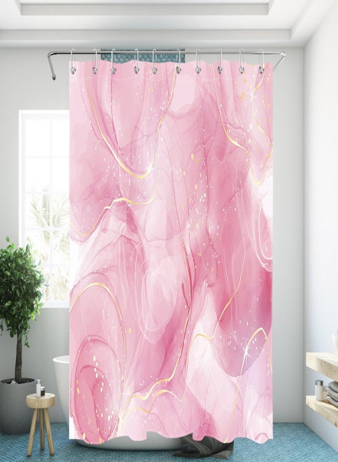 HVEST Modern Marble Shower Curtain, Pink and Gold Luxurious Marble Bathroom Curtain with Hooks, Abstract Art Bath Curtain Polyester Fabric Bath Decor Accessories, 60x72 Inches,YL30460Q - Image 3