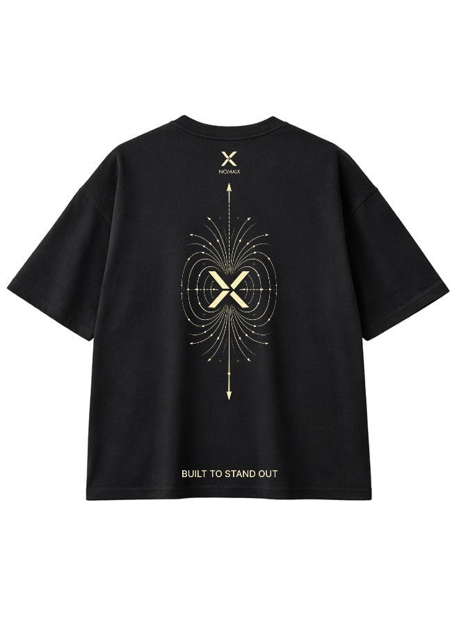 NOMAiX Magnetic X T-Shirt │ Back Print Graphic Tee │ Expat Streetwear │ Oversized Fit │ Made in UAE - Image 1