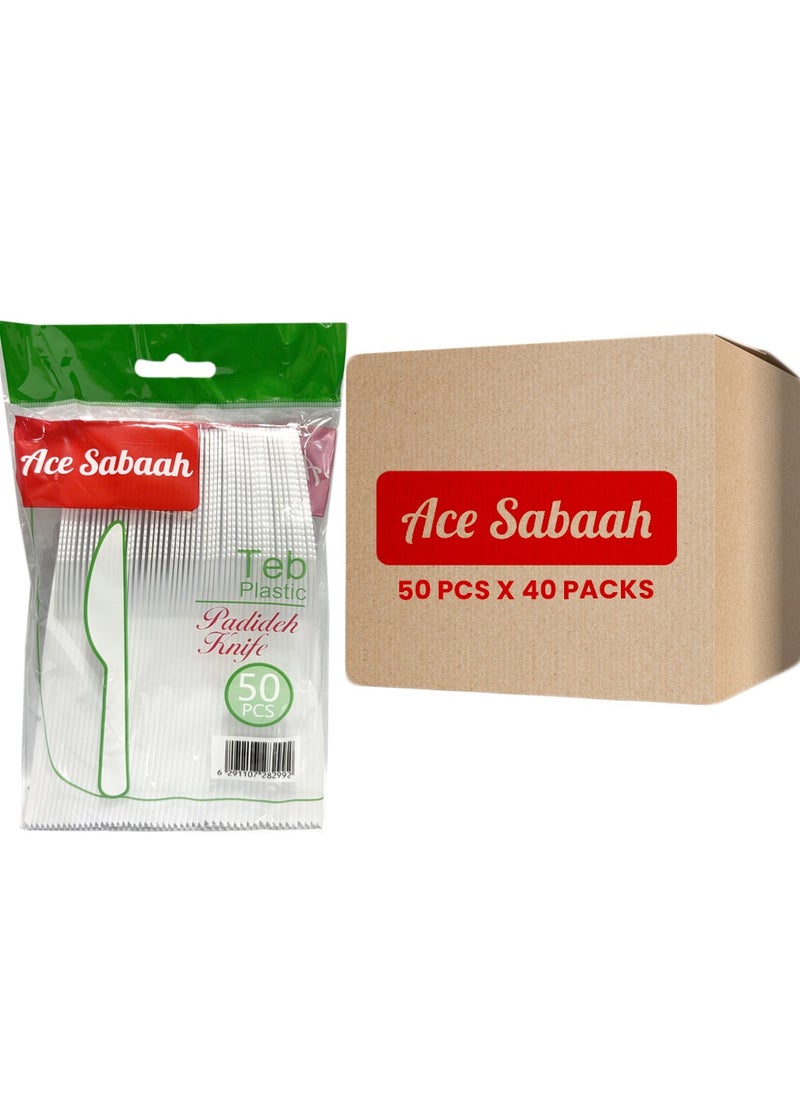Ace Sabaah - Ace Sabaah White Disposable Knife 50pcs X 40 packs - Image 1