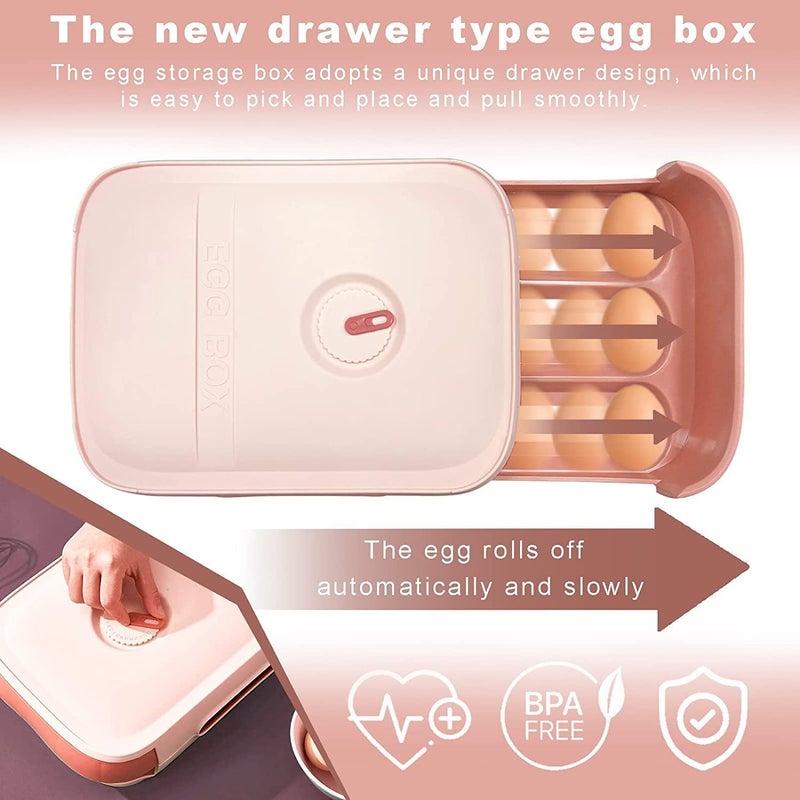 DIKSUL Egg Storage Box with Lid New Drawer Type Egg Storage Box for Refrigerator Fridge Fresh Keeping Box Household Food Storage Container - Image 4
