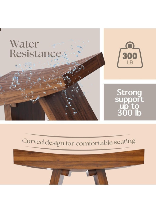 18" Teak Shower Seat – Solid Teak Bath Seat, Heavy Duty, Non-Slip, Indoor/Outdoor Spa Use - Image 5