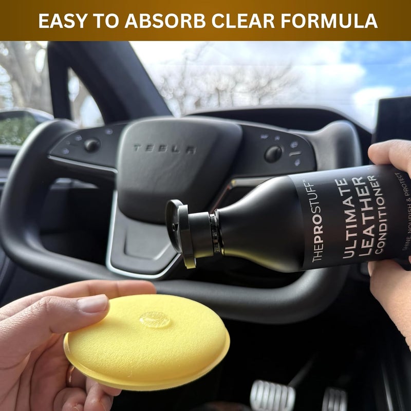 The Pro Stuff® Leather Conditioner & Polish | For Car Seat, Sofa, Jacket, Bag, Shoe, Belt | Professional Grade Formula | Shine, Nourish, Protect | Non-Greasy, Long-Lasting | 295ml - Image 4
