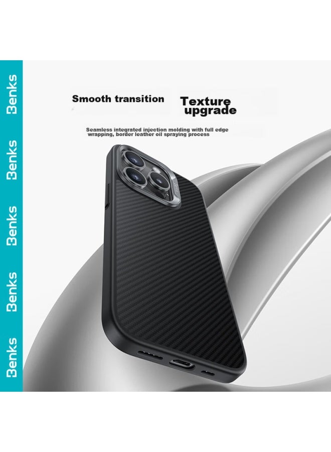 Benks Iphone 16 Pro Max Case Certified Apple Magnetic Protective Case, 600d Woven Kevlar Ultra-thin Shockproof Protective Cover, Black - Image 5