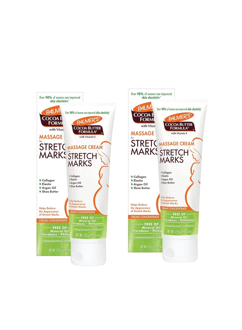 PALMER'S Palmer's Cocoa Butter Formula Massage Cream for Stretch Marks and Pregnancy Skin Care, 4.4 Ounces (Pack of 2) - Image 1