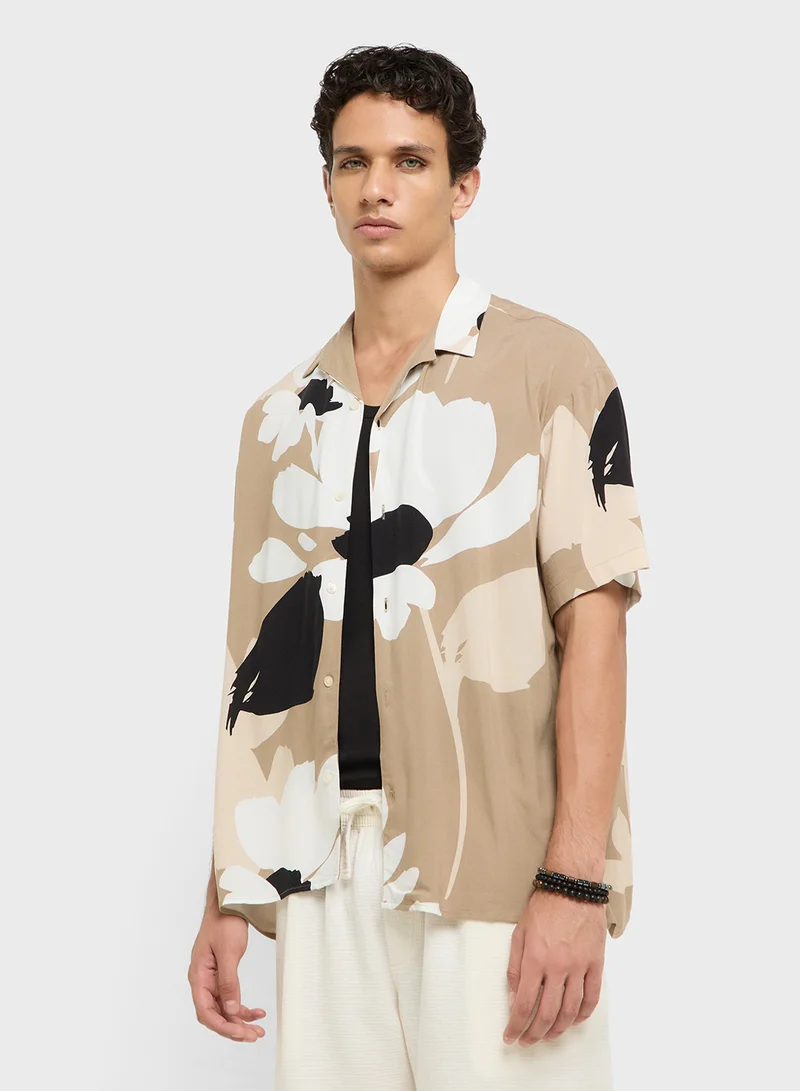 جاك اند جونز JJJEFF MONOCHROME RESORT SHIRT SS